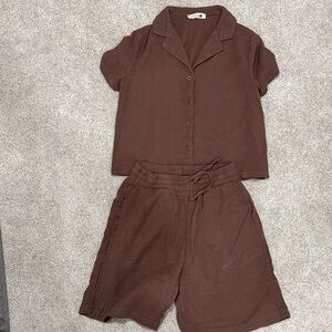 Brown Women's Two-Piece Set